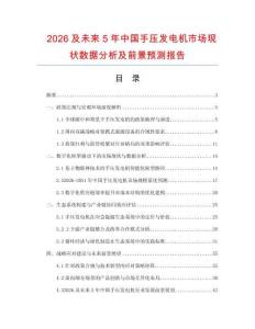 2026及未来5年中国手压发电机市场现状数据分析及前景预测报告.docx
