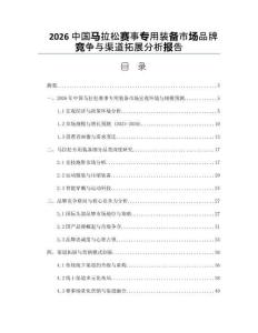 2026中国马拉松赛事专用装备市场品牌竞争与渠道拓展分析报告
