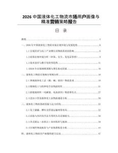 2026中国液体化工物流市场用户画像与精准营销策略报告