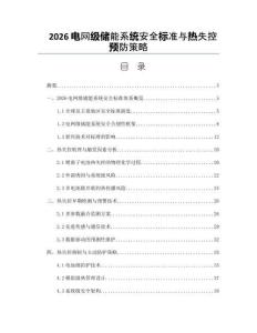 2026电网级储能系统安全标准与热失控预防策略