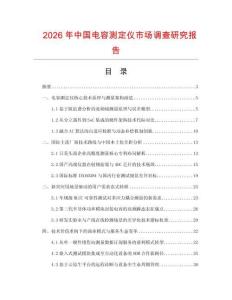 2026年中国电容测定仪市场调查研究报告