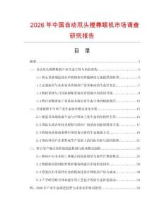 2026年中国自动双头樘榫眼机市场调查研究报告