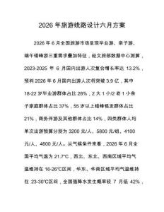 2026年旅游线路设计六月方案