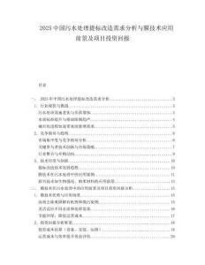 2025中国污水处理提标改造需求分析与膜技术应用前景及项目投资回报.docx