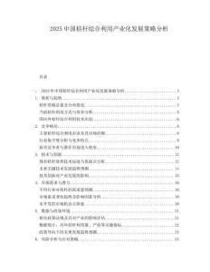 2025中国秸秆综合利用产业化发展策略分析.docx