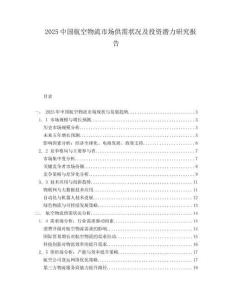 2025中国航空物流市场供需状况及投资潜力研究报告.docx
