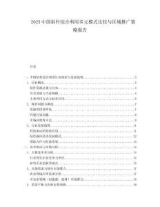 2025中国秸秆综合利用多元模式比较与区域推广策略报告.docx
