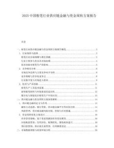2025中国粉笔行业供应链金融与资金周转方案报告.docx
