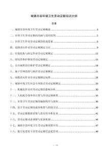 城镇市容环境卫生劳动定额培训大纲
