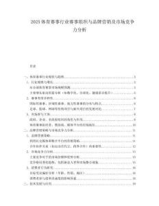 2025体育赛事行业赛事组织与品牌营销及市场竞争力分析.docx