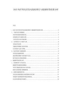 2025匈牙利光伏发电装机增长与能源转型政策分析.docx