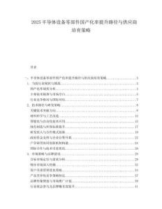 2025半导体设备零部件国产化率提升路径与供应商培育策略.docx