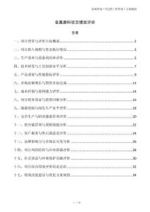 金属磨料项目绩效评价