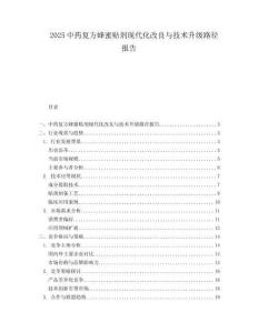 2025中药复方蜂蜜贴剂现代化改良与技术升级路径报告.docx