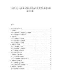 2025台州永宁溪水利风景区水生态修复及御水体验提升方案.docx