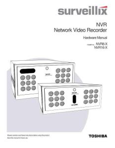 TOSHIBA东芝NVR8-X&NVR16-X 硬件手册