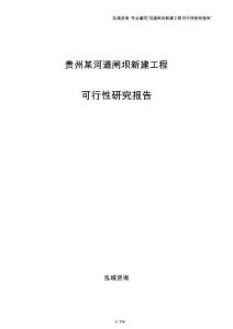贵州某河道闸坝新建工程可行性研究报告