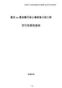 重庆xx重金属污染土壤修复大型工程可行性研究报告（参考）