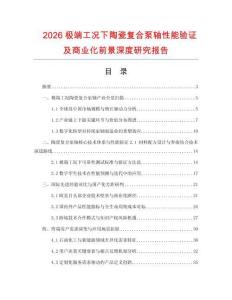2026极端工况下陶瓷复合泵轴性能验证及商业化前景深度研究报告.docx