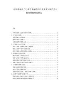 中国能源电力行业市场深度剖析及未来发展趋势与投资价值研究报告.docx