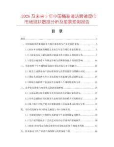 2026及未来5年中国桶装清洁眼镜湿巾市场现状数据分析及前景预测报告