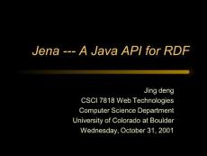 Jena --- A Java API for RDF