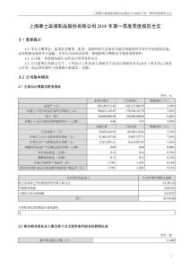上海莱士：2010第一季度报告