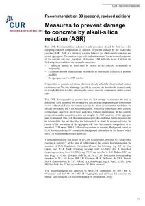 Measures to prevent damage to concrete by alkali-silica reaction…
