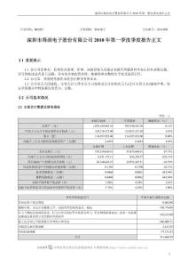 002055_得润电子_深圳市得润电子股份有限公司_2010年第一季度报告正文