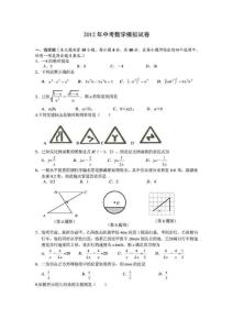 2013年中考数学模拟试卷(安徽专版)
