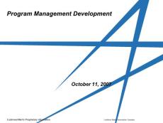 Program Management Near-Term Projects