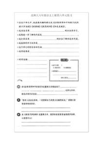 北师大六年级语文上册第六单元练习