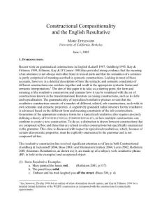Constructional compositionality and the English resultative