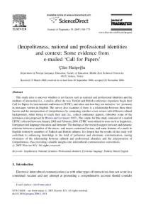 (Im)politeness,national and profesional identities and context