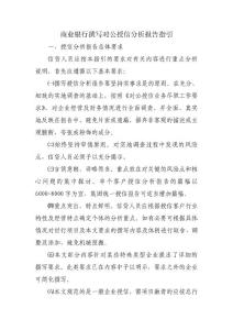 商业银行撰写对公授信分析报告指引