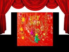 2013蛇年喜迎新春、春节快乐PPT背景模板（非常喜庆）