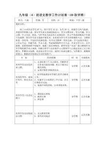 九年级语文教学工作计划表--王彪