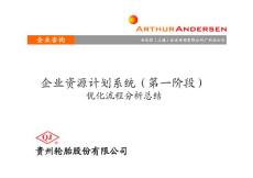 安达信—贵州轮胎股份有限公司企业资源计划系统优化流程分析总结报告
