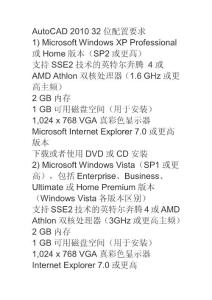 关于AutoCAD2010的配置要求