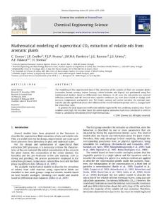 Mathematical modelling of supercritical CO2 extraction of volatile oils from aromatic plants