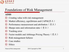 2010年5月FRM1级第一部分风险管理基础和第二部分定量分析讲义（2010年4月17日和18日上海吴国雄共209页每页打两个）