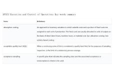 APICS Execution and Control of Operations key words summary