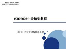 word 2003中级培训教程