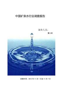 中国矿泉水行业分析报告