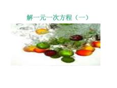 解一元一次方程（一）