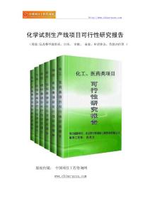 化学试剂生产线项目可行性研究报告-范兆文-18810044308（专业经典案例）