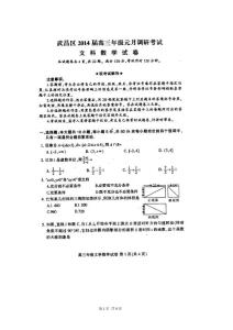 湖北省武昌区2014届高三元月调考数学文试题（扫描版）