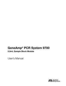 GeneAmp® PCR System 9700 05mL Sample Block Module User's