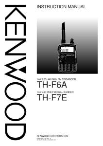 kenwood建伍 TH-F6A TH-F7E 对讲机 英文用户手册