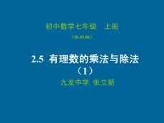 初中数学七年级：有理数的乘法与除法(1)